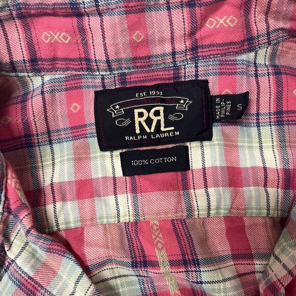 RRL & CO / RALPH LAUREN PLAID LIGHTWEIGHT FLANNEL SHIRT - SMALL - Picture 3 of 5